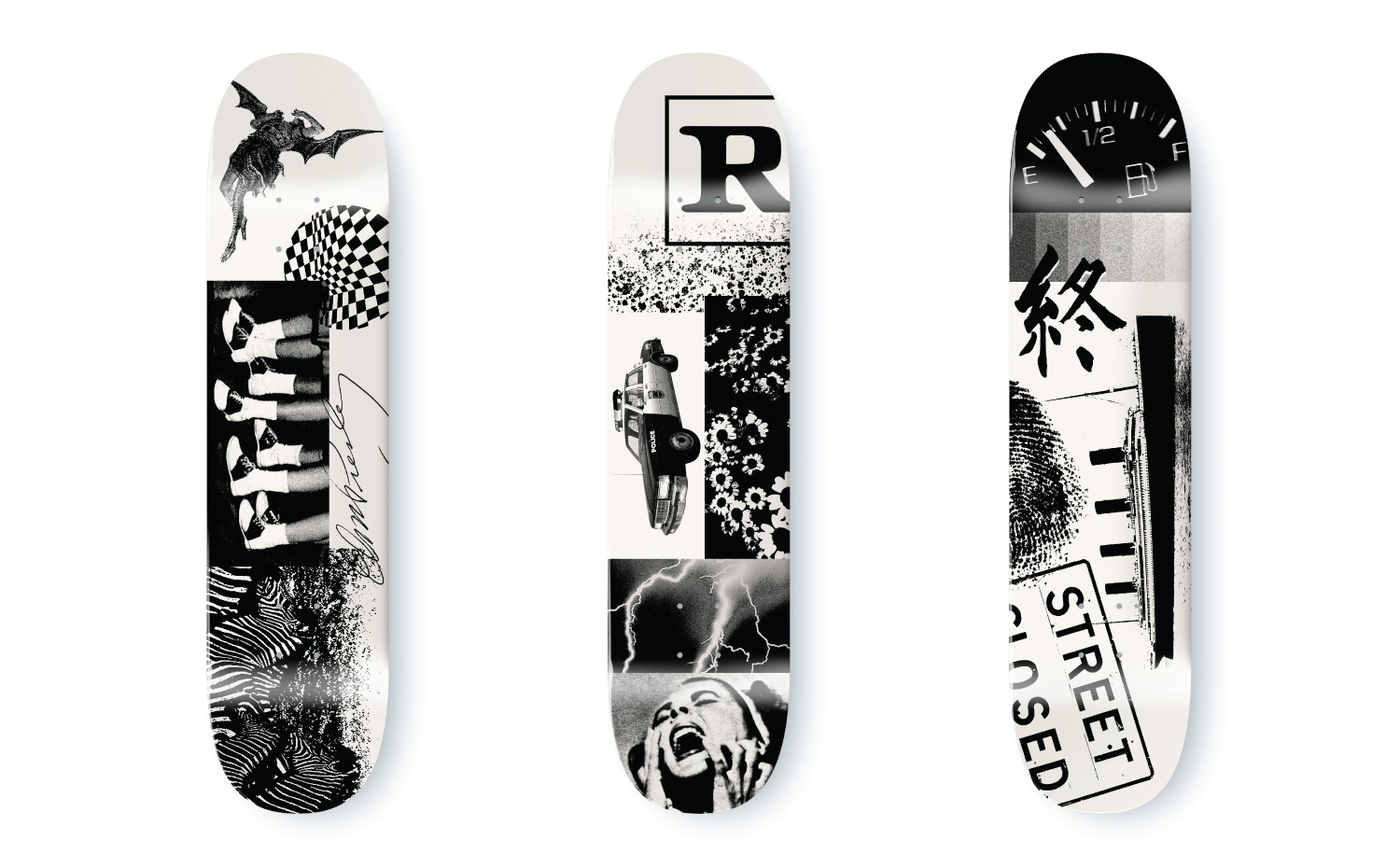 Black on Cream / Skateboard Graphics